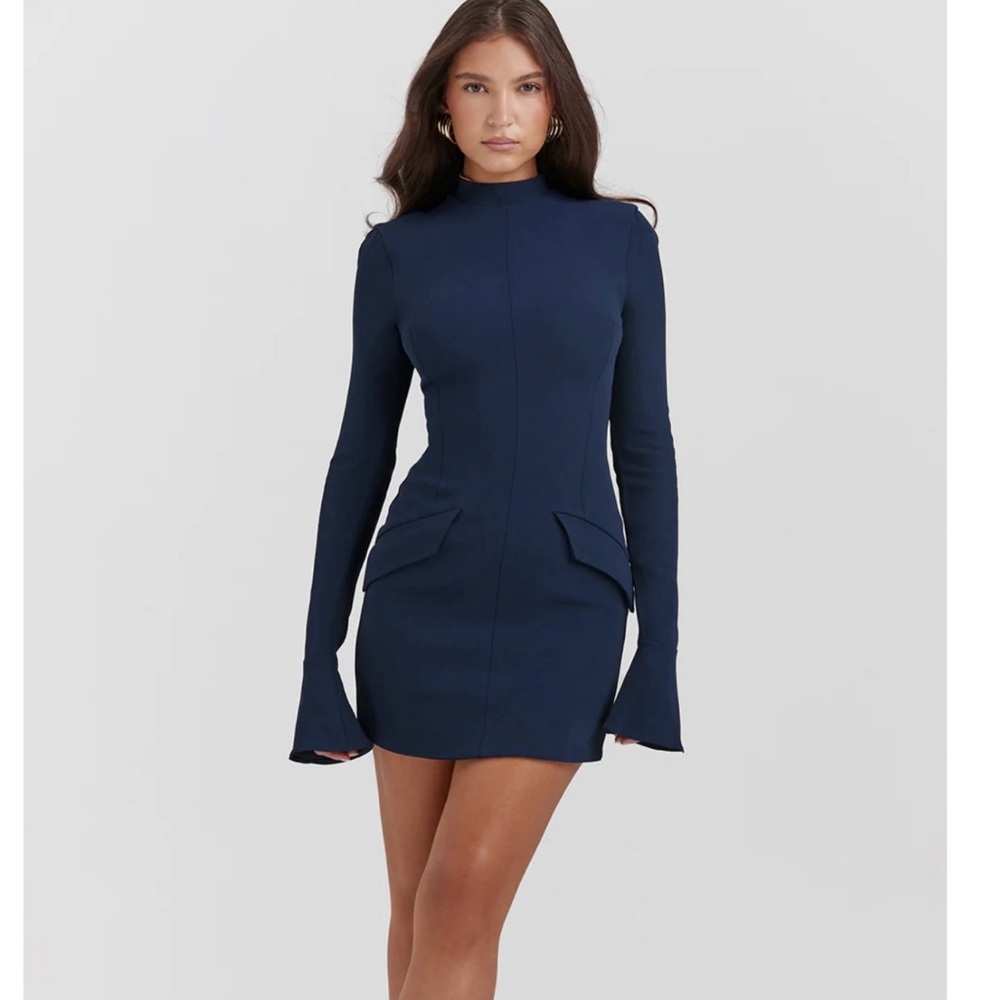 Navy sheath mini dress